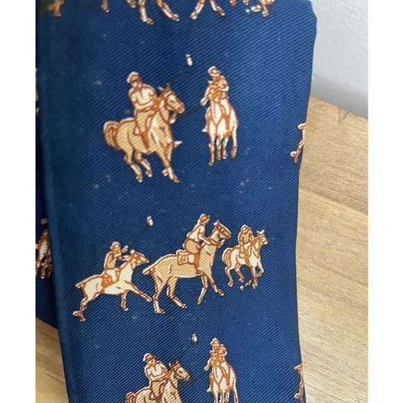 Rooster Square Bottom Cotton Tie‎ Navy Blue - Picture 3 of 3